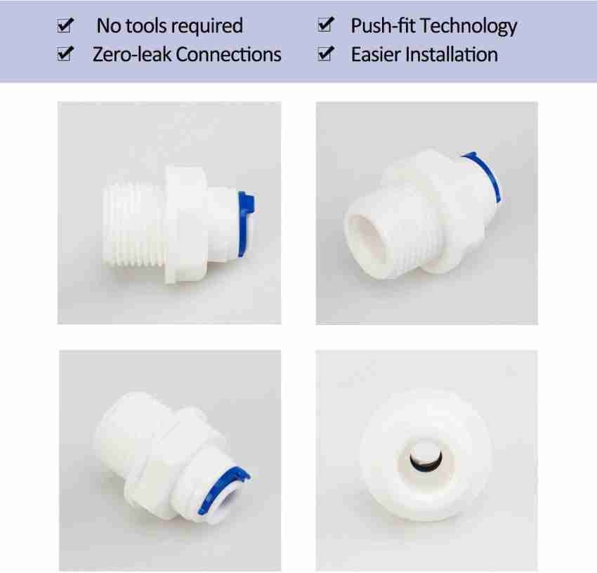 KRPLUS 1/2 Inch Male Thread to 3/8 Inch Quick Connect Staight Elbow  Connector for RO Water Purifier Tube Fitting (Pack of 5 Pcs.) Hose  Connector Price in India - Buy KRPLUS 1/2